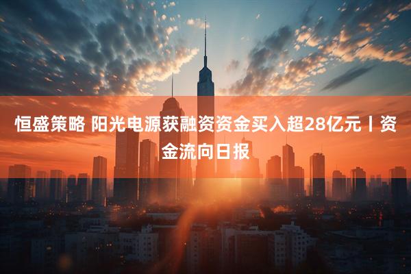 恒盛策略 阳光电源获融资资金买入超28亿元丨资金流向日报